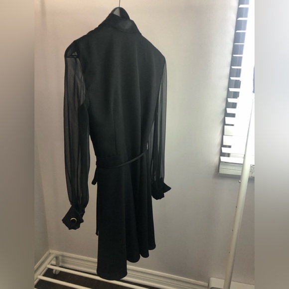 Vintage long sleeve black midi dress size 6 - Picture 2 of 8